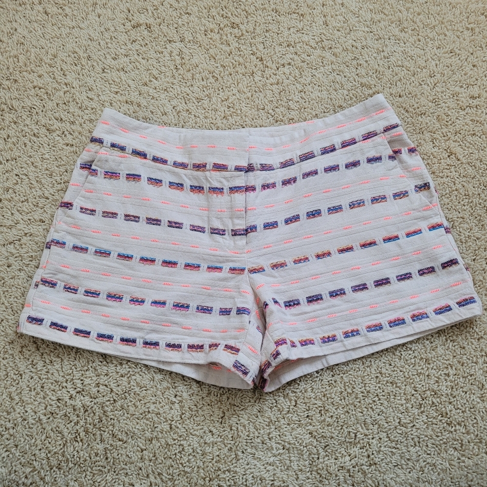 Loft Womens Riviera Textured Stripe Shorts 2 Summer Bohemian